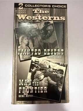 2 VHS Western Set Painted Desert Clark Gable + Man of the Frontier Gene Autry